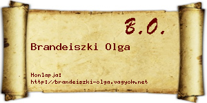 Brandeiszki Olga névjegykártya